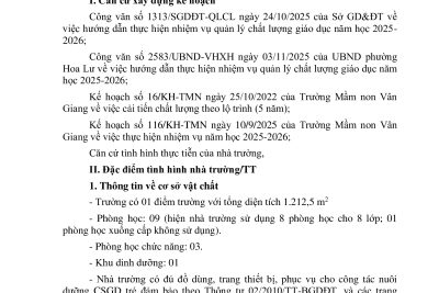 Kế hoạch cải tiến chất lượng năm học 2025 – 2026