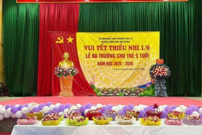 TRƯỜNG MẦM NON VÂN GIANG TỔ CHỨC CHƯƠNG TRÌNH VUI TẾT THIẾU NHI 1/6 VÀ LỄ RA TRƯỜNG CHO CÁC BÉ 5 TUỔI
